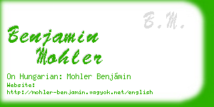 benjamin mohler business card